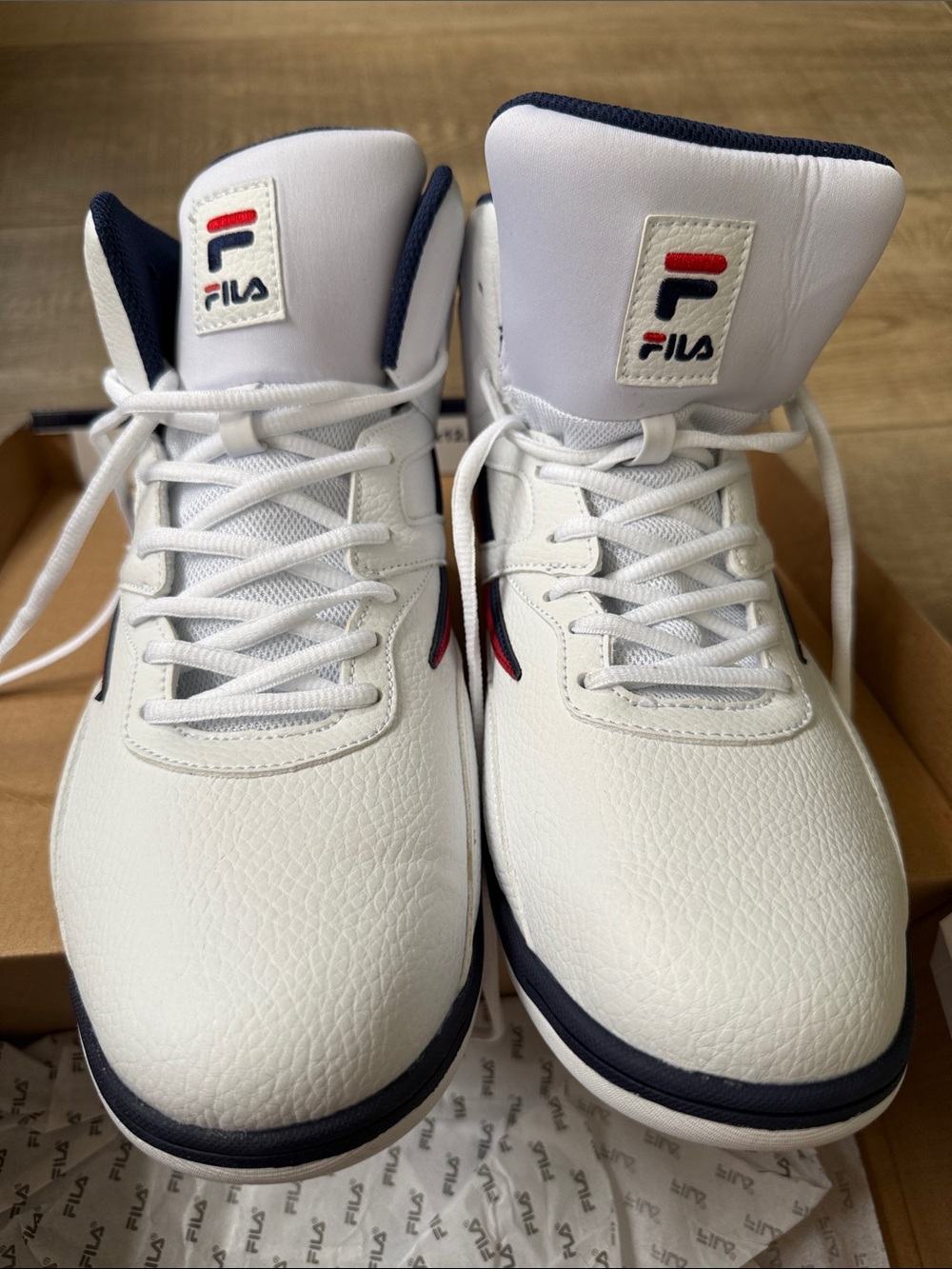 Fila Kids White Navy Red Dereverse High Top Sneakers - Picture 6 of 6